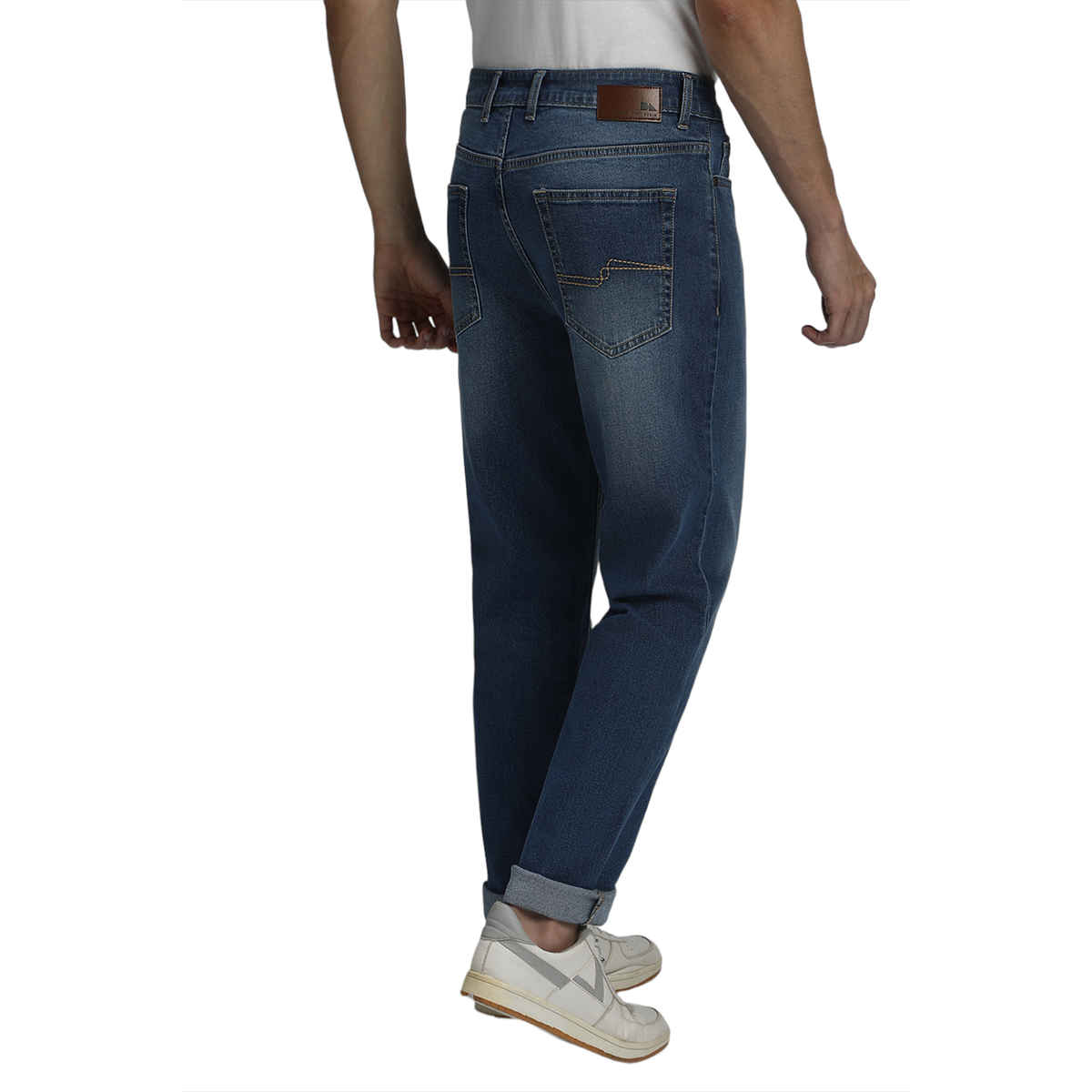 Dennis Lingo Men'straight Fit Washed Stretchable Jeans | Indigo | 36
