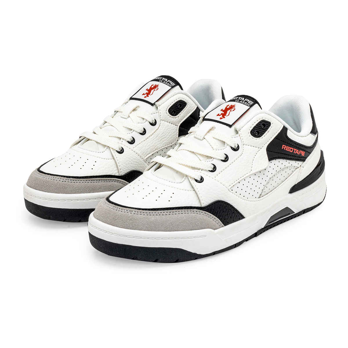 Red Tape Men's Sneakers | RSL0212A | White and Black - UK 6