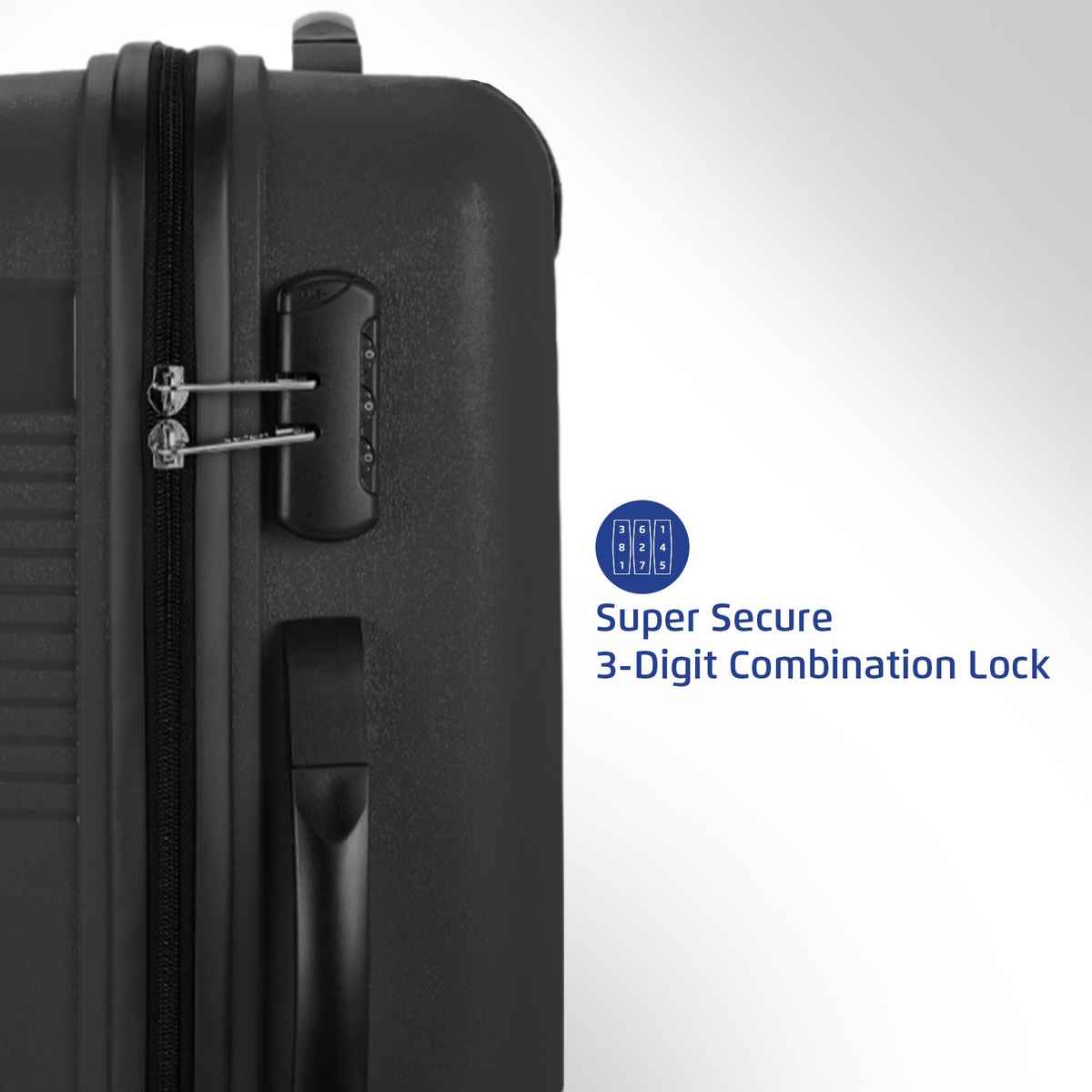 Safari Textured Polycarbonate Telescopic Cabin Luggage | Black - 56 cm