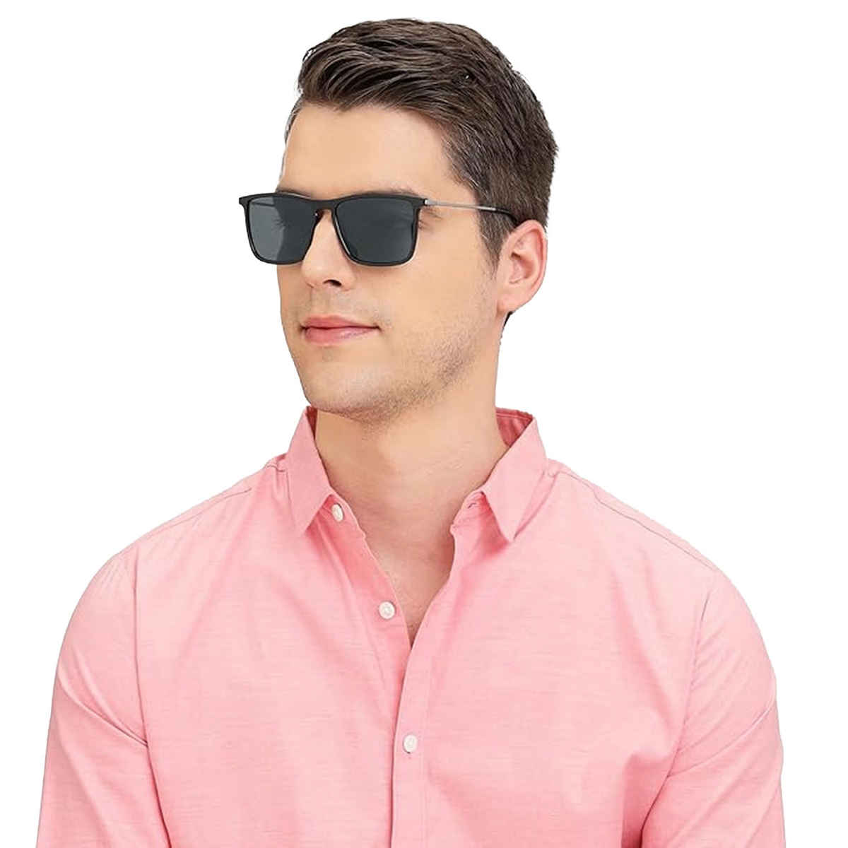 Vincent Chase By Lenskart Unisex Stainless Steel Sunglasses | Black - L