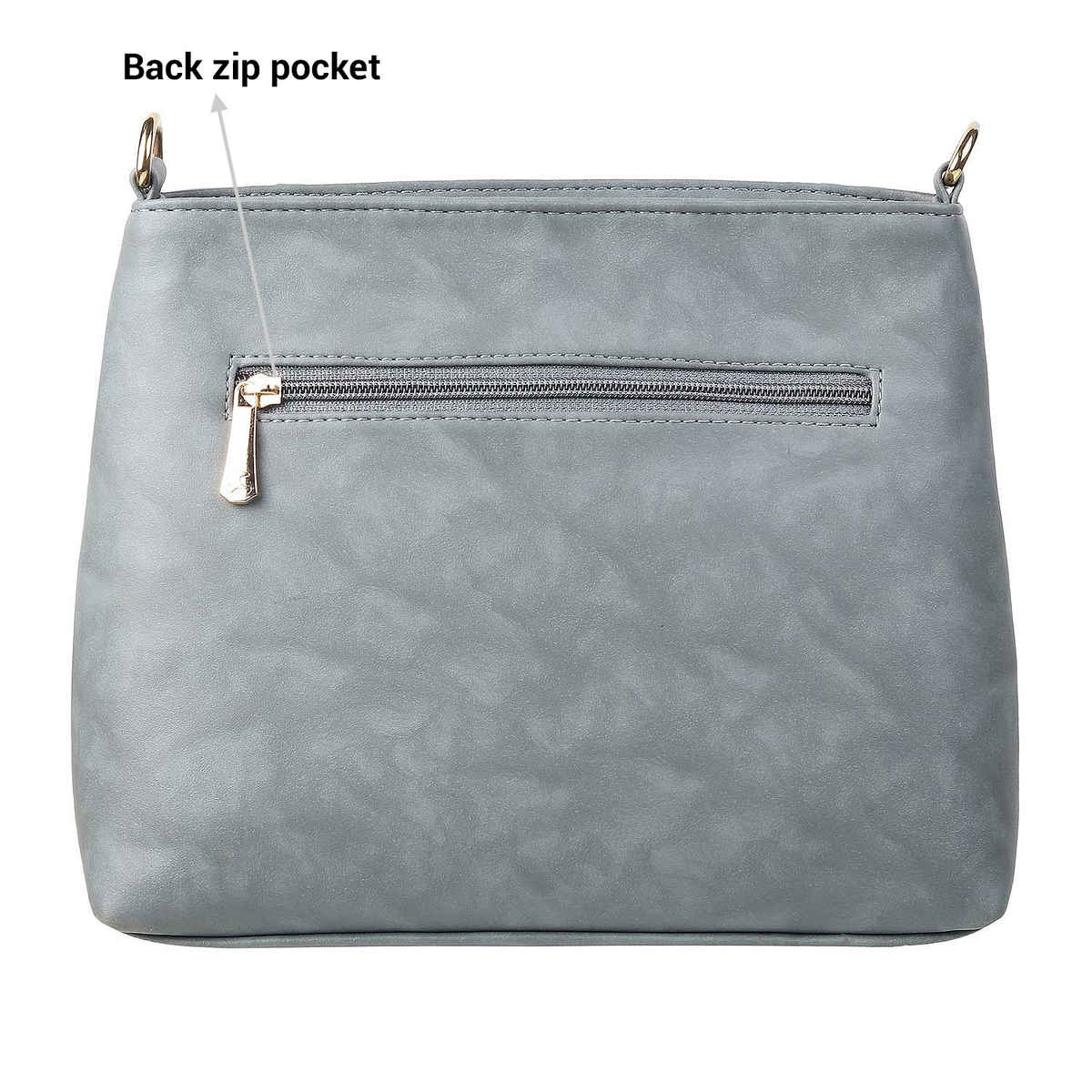 Mochi Grey Synthetic Sling Bag for Women | 66-7355-14
