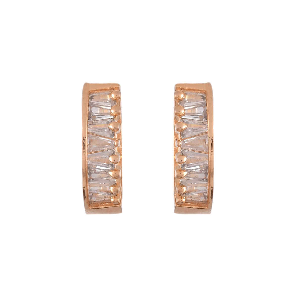 Voylla Sparkling Elegance Cz Half Hoop Earrings