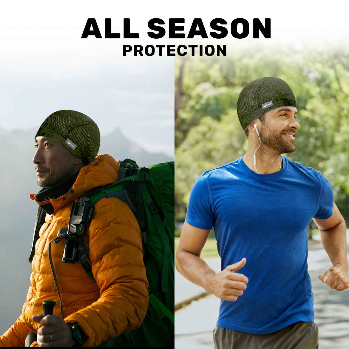 Xtrim Skull Cap for Bikers/Cyclists, Inner Helmet Liner, Sweat Cooling | Khaki | One Size Fits All