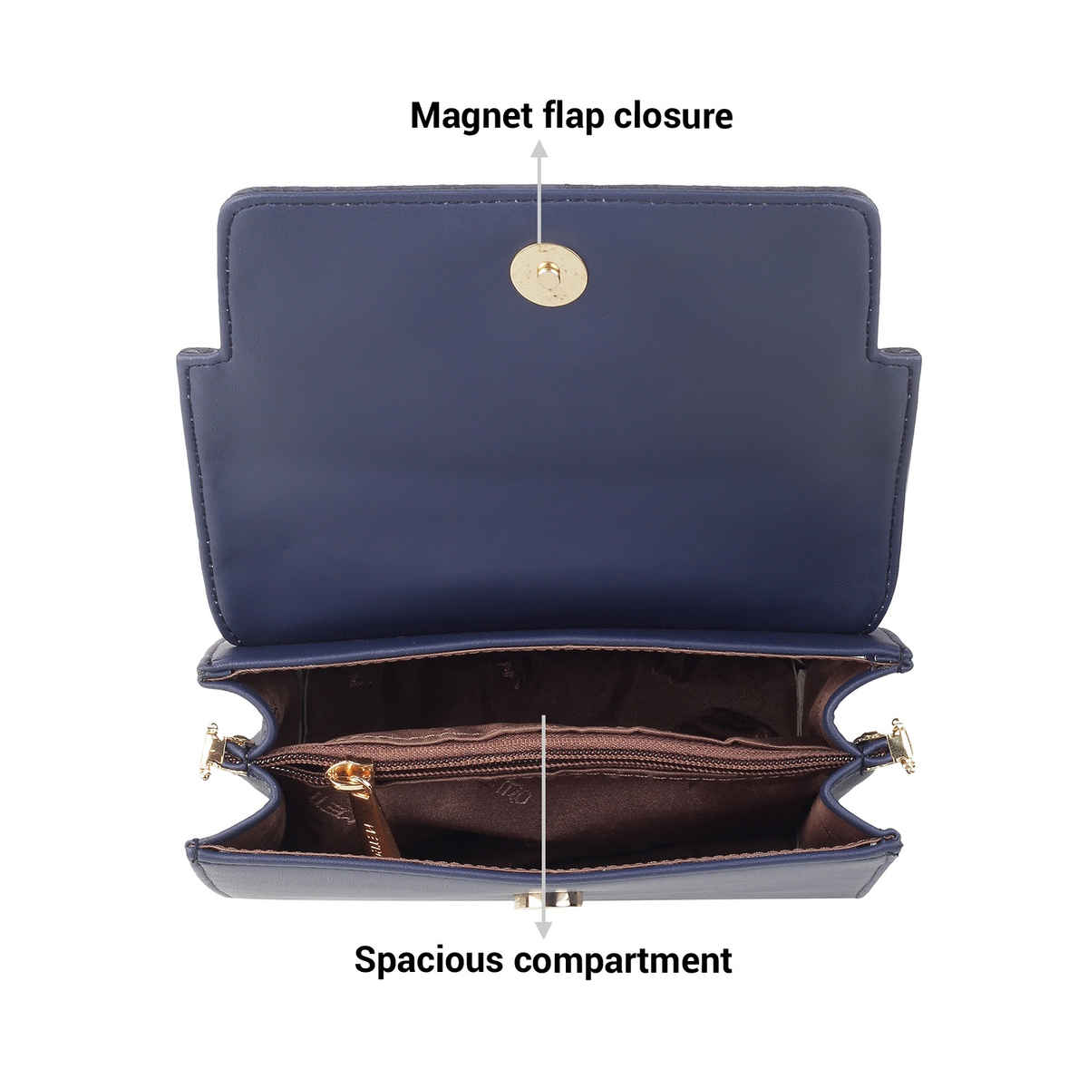 Metro Blue Suede Sling Bag for Women | 66-7738-45