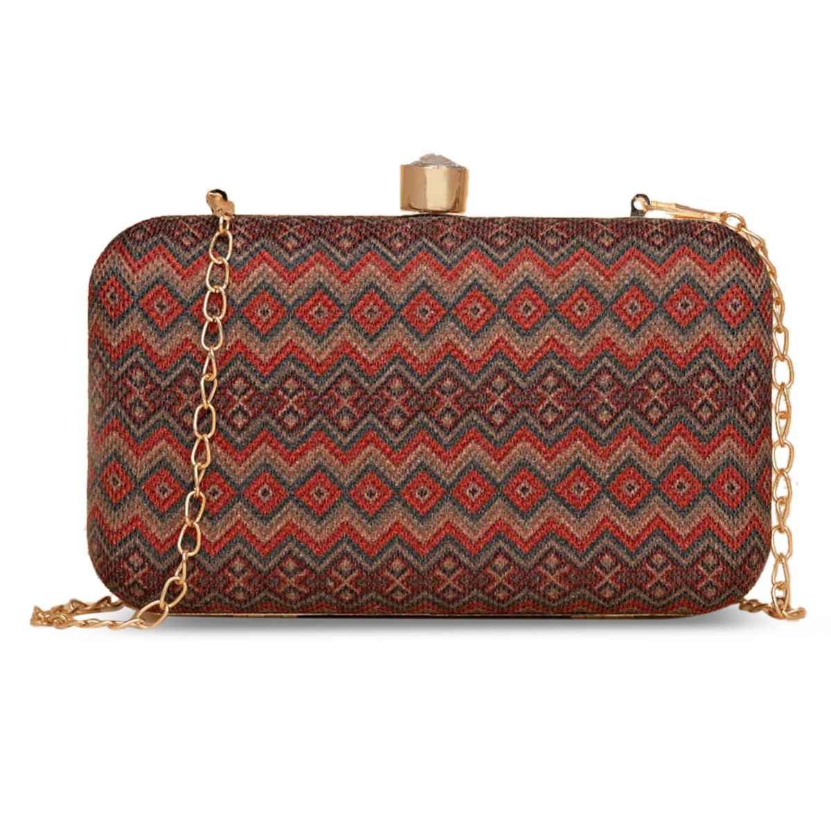 Zouk Gwalior Weaves Clutch - Multicolour