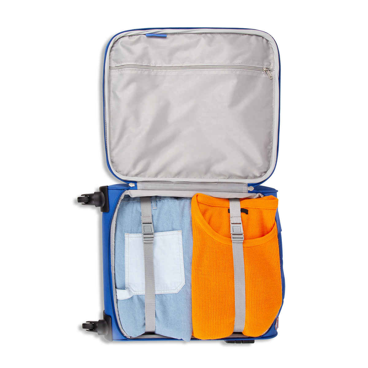 Skybags Unisex Solid Polyester 55 L Telescopic Trolley Bag | Blue - S