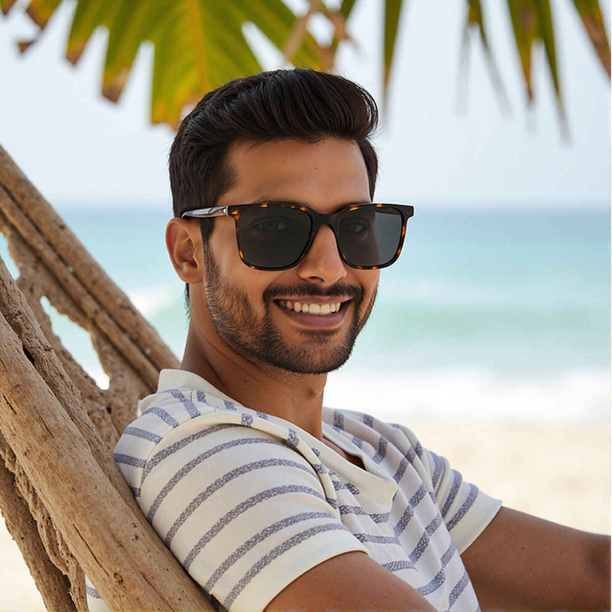 John Jacobs By Lenskart Unisex Acetate Wayfarer Sunglasses | Brown Tortoise - Extra Wide