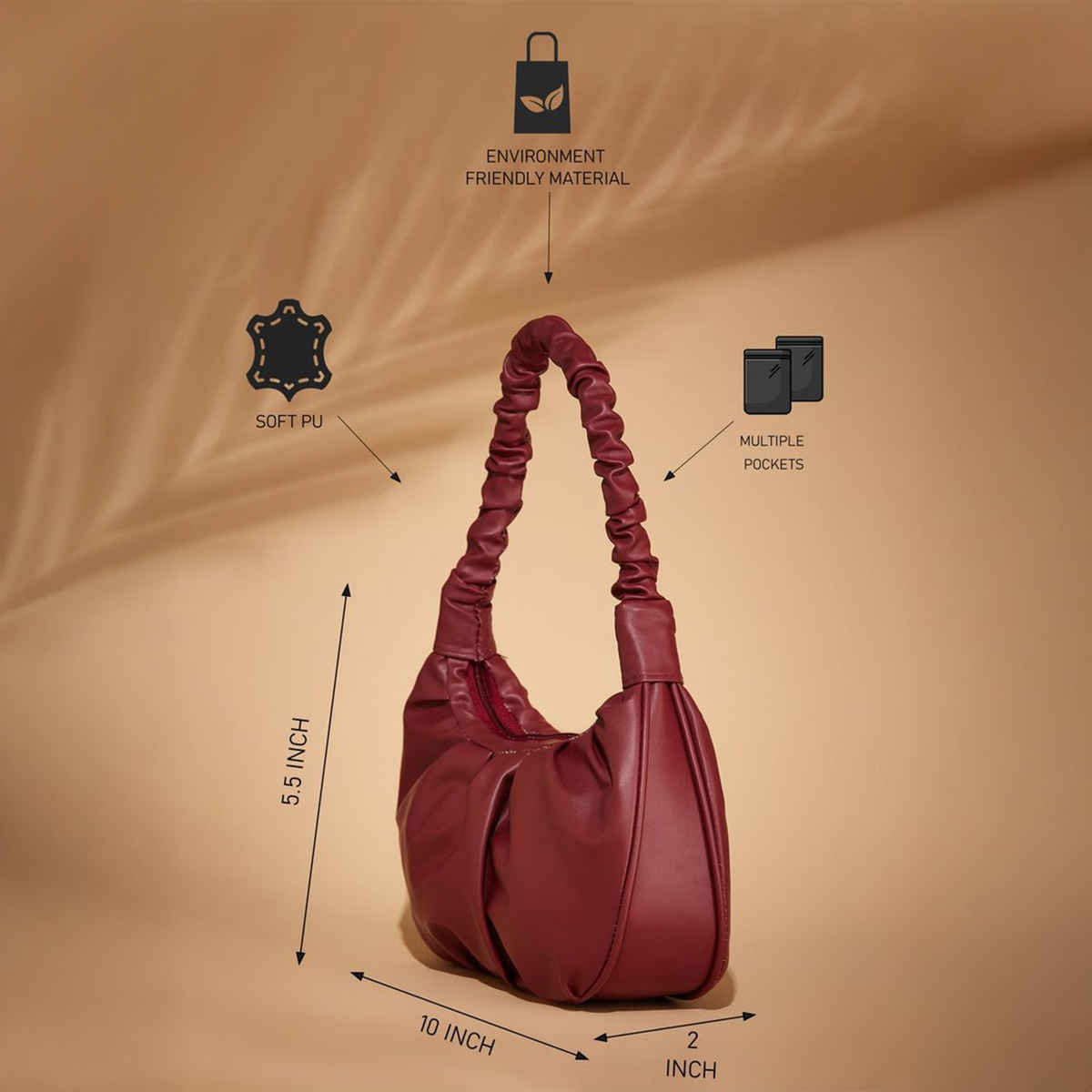 Fargo Vegan Leather Women's Sling Bag Maroon