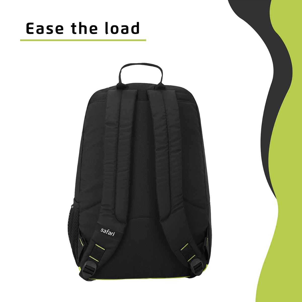 Safari Unisex Solid Polyester 26 L Backpack | Black - M