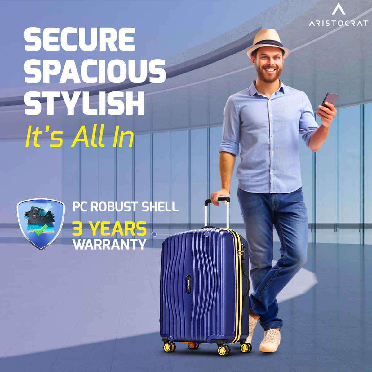 Aristocrat Vortex Plus Trolley | Midnight Blue - 65 L