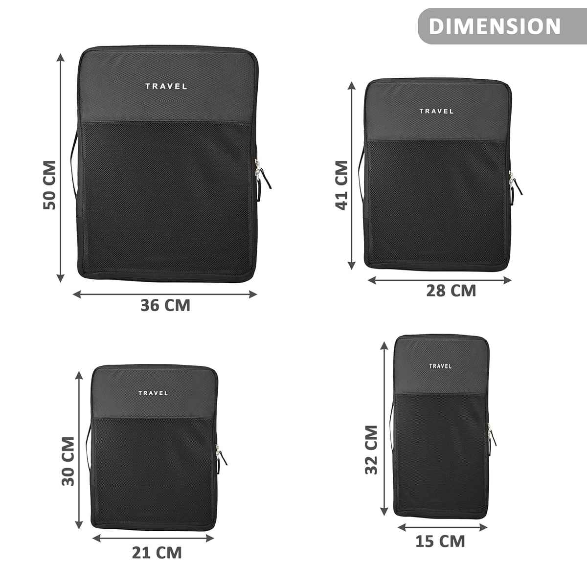 Kuber Industries Unisex Solid Nylon 16 L Travel Kit | Black - One Size