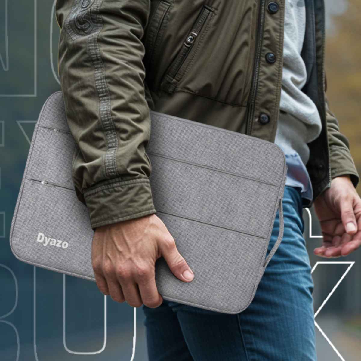 Dyazo Water Resistant Laptop Sleeve with Handle | 15 to 15.6 Inch | Grey