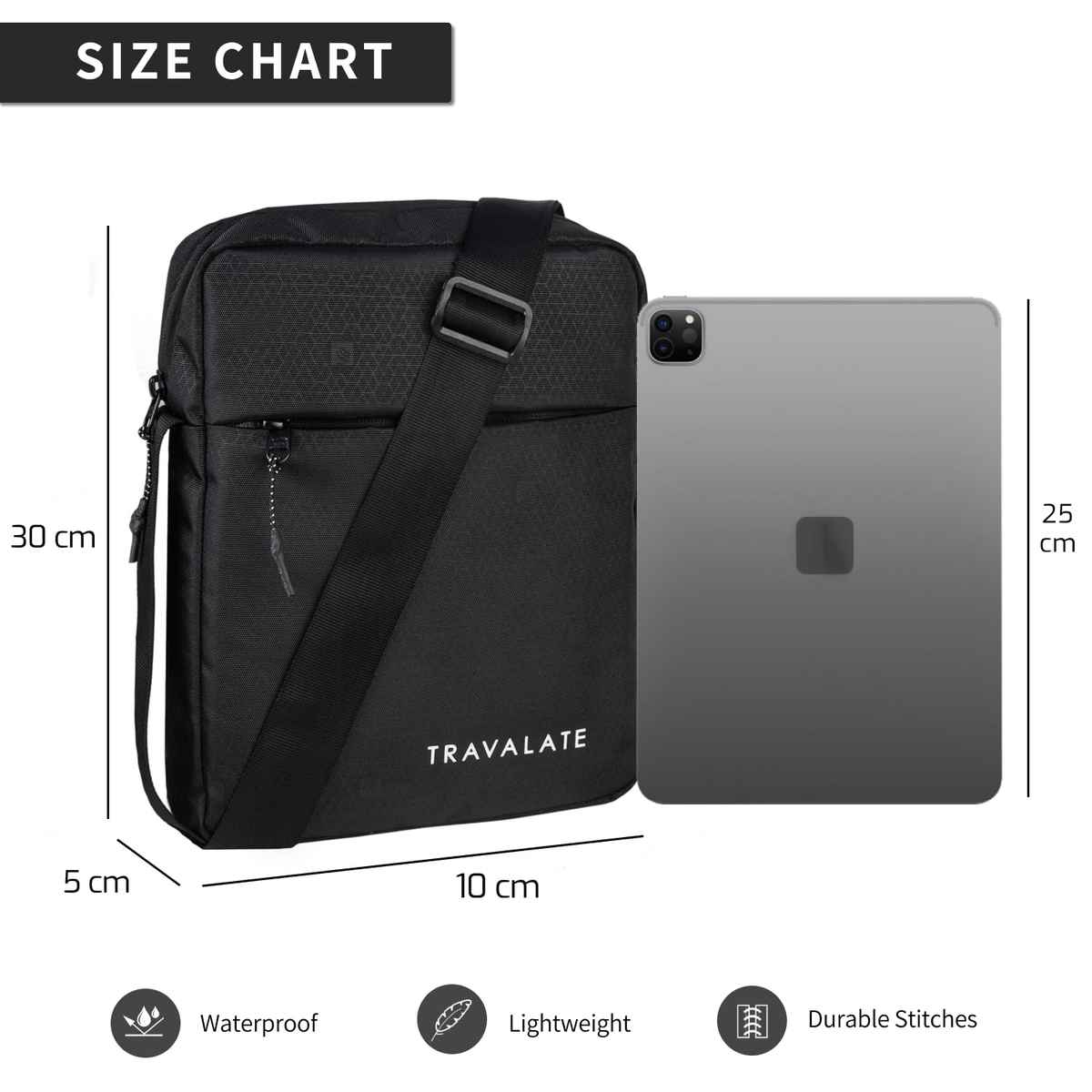 TRAVALATE Trendy Crossbody Sling Bag | Black