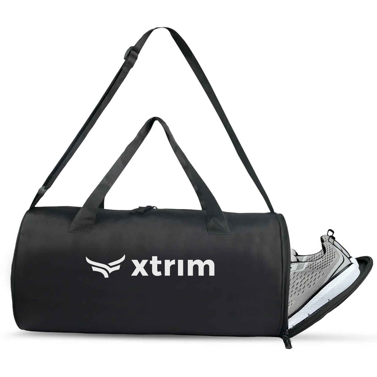 Xtrim Flex Duffle Bag 20L with Shoe Compartment for Men & Women | Gym, Travel & Sports Bag | Black