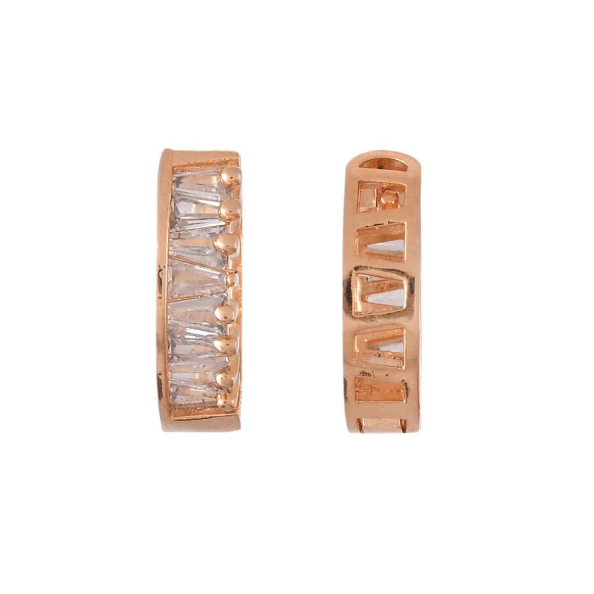 Voylla Sparkling Elegance Cz Half Hoop Earrings