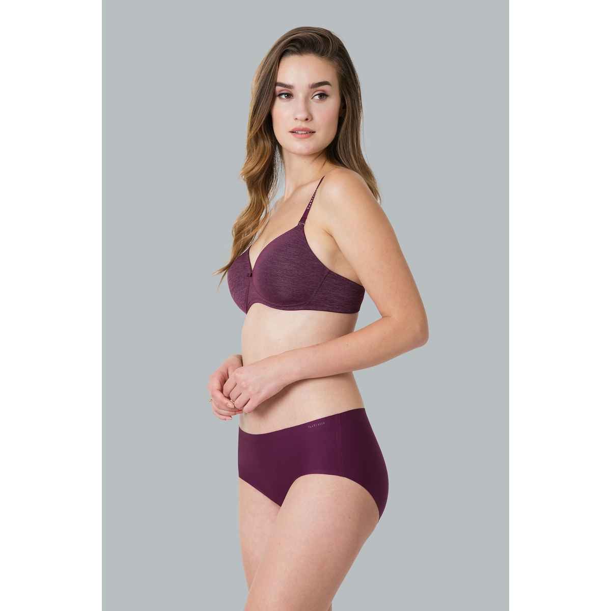 Van Heusen Women Wine No Visible Panty Line Easy Stain Release Gusset Hipster Panty - S/M