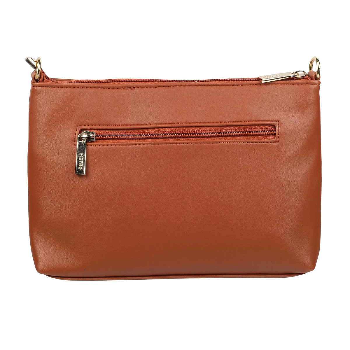 Metro Tan Synthetic Sling Bag for Women | 66-7249-23