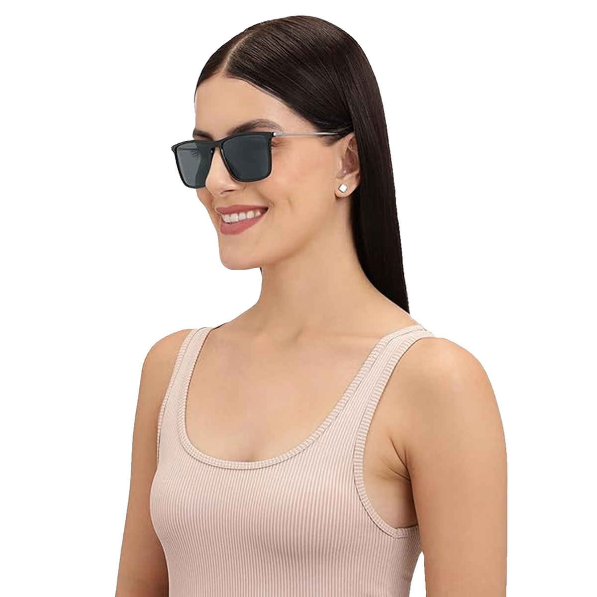 Vincent Chase By Lenskart Unisex Stainless Steel Sunglasses | Black - L