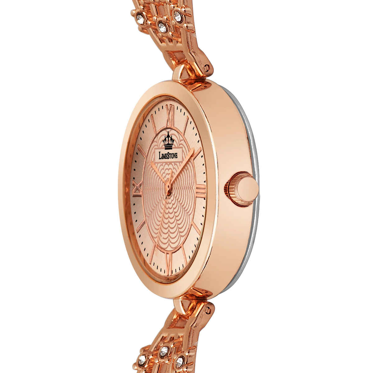Limestone Women's Fashion Rose Gold Quartz Chain Strap Watch