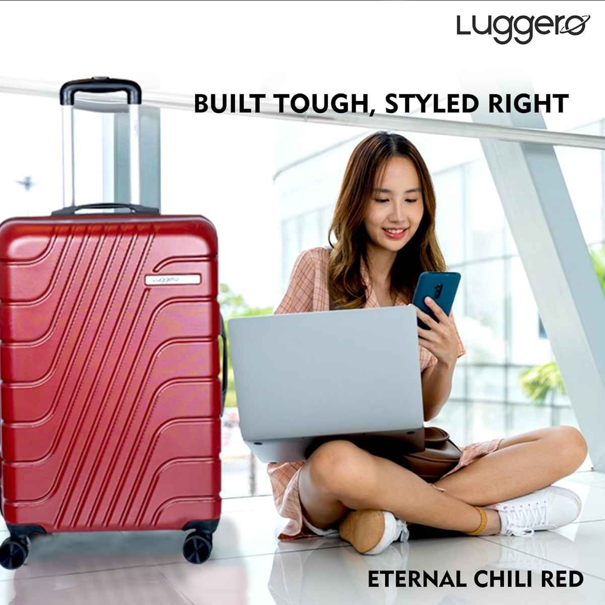 Luggero Eternal Trolley Bag | Chilli Red - M