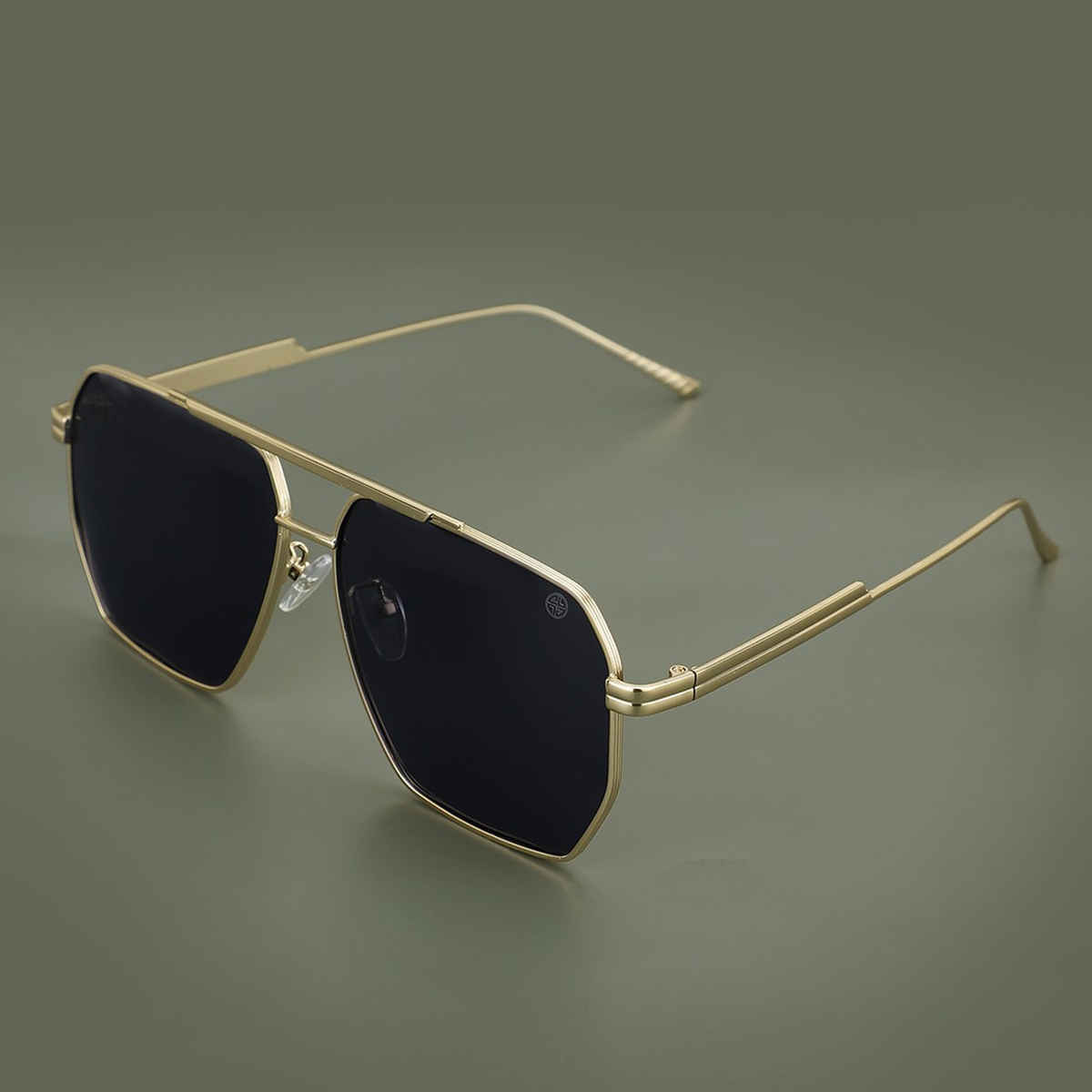 Carlton London Premium Men's Rectangle Sunglasses With Polarised & UV Protected Lens | CLSM145 0xc003af0d08 | Gold