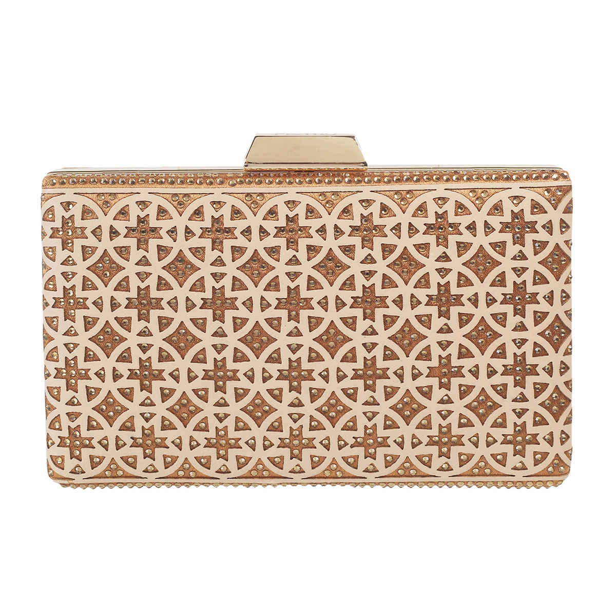 Metro Women's Embellished Faux Leather Clutch | Gold