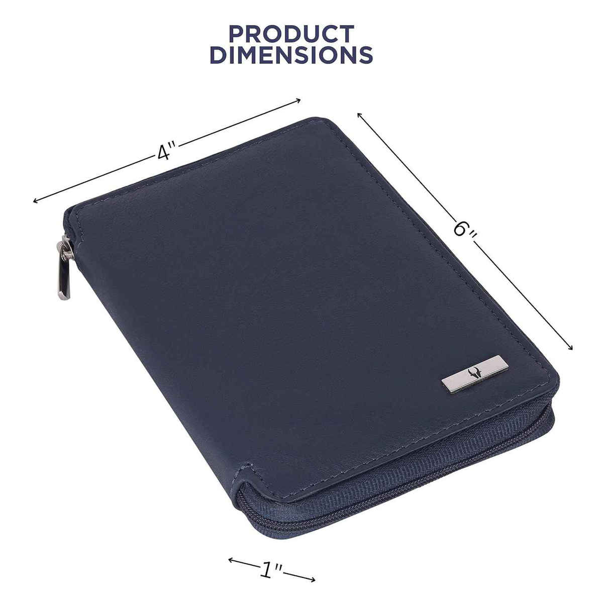 WILDHORN Leather Full Zipper Cover Passport Holder for Men & Women | Blue