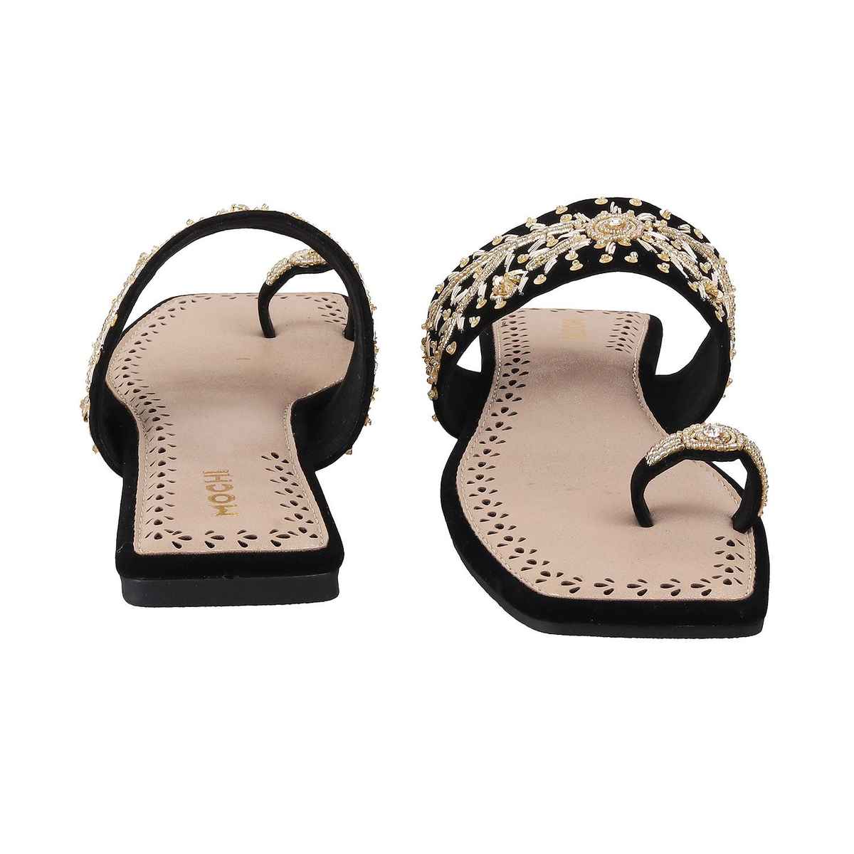 Mochi Women Black Color Slip On Ethnic | Size UK 5 | 35-790