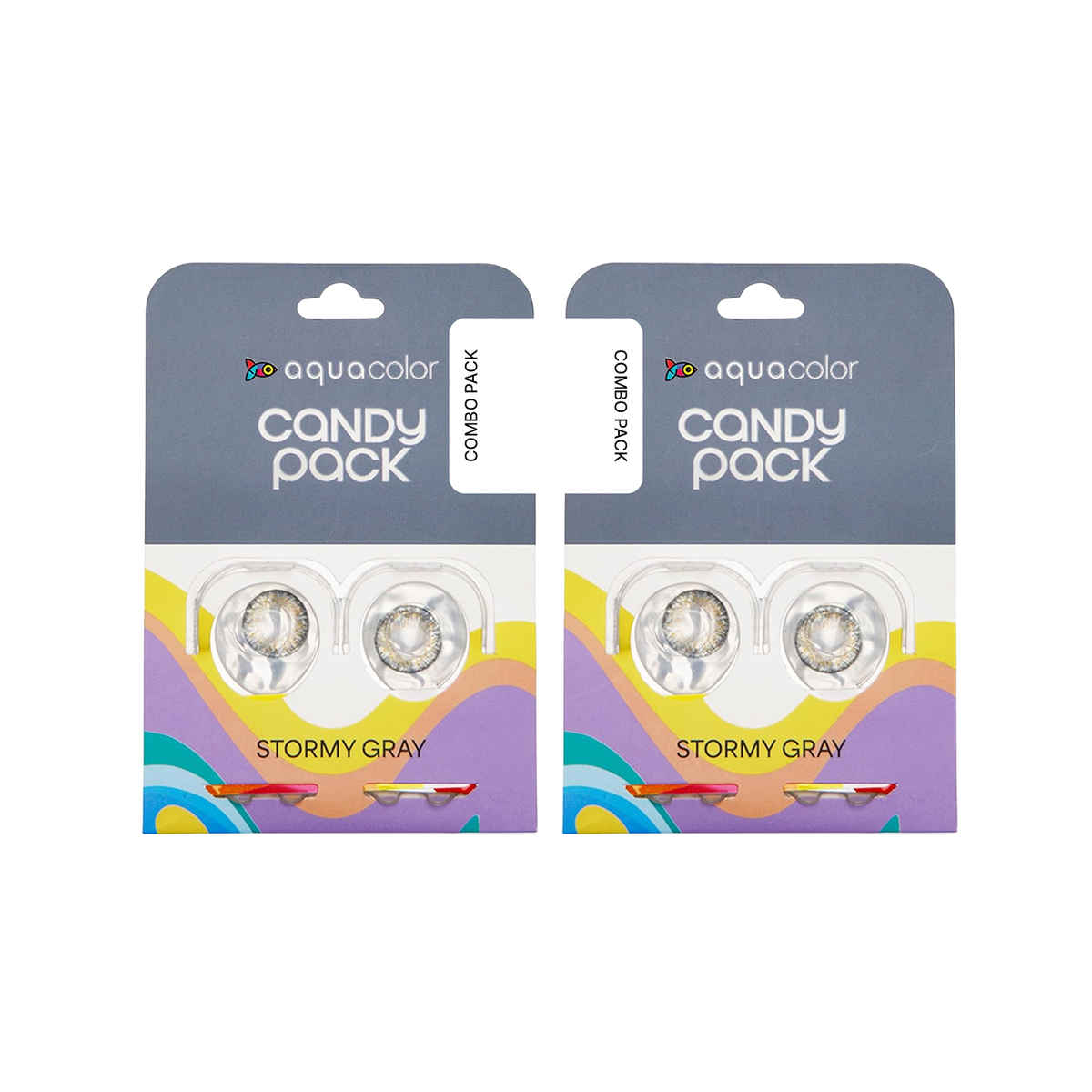 Aquacolor Candy Pack with Zero Power Daily Disposable Lens Stormy Gray