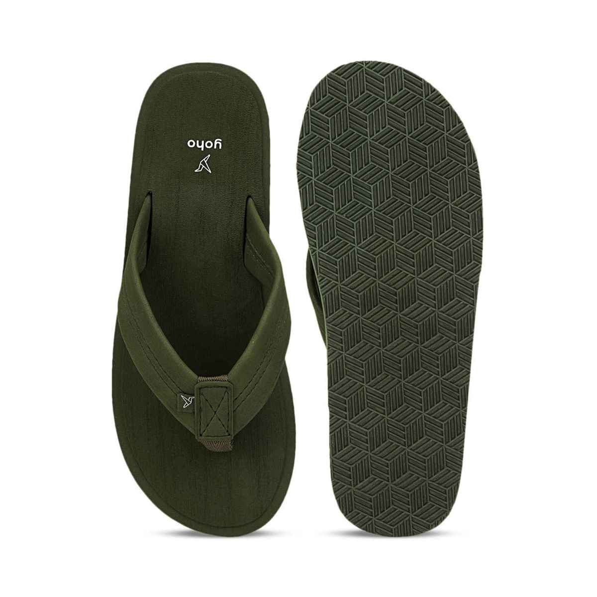 Yoho Men Slippers Bubbles | Olive Green | UK 9