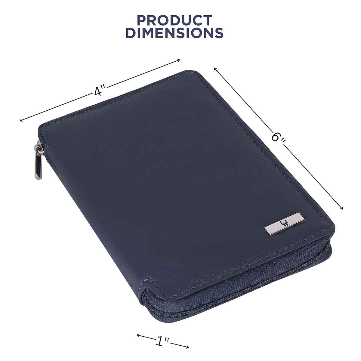 WILDHORN Leather Full Zipper Cover Passport Holder for Men & Women | Blue