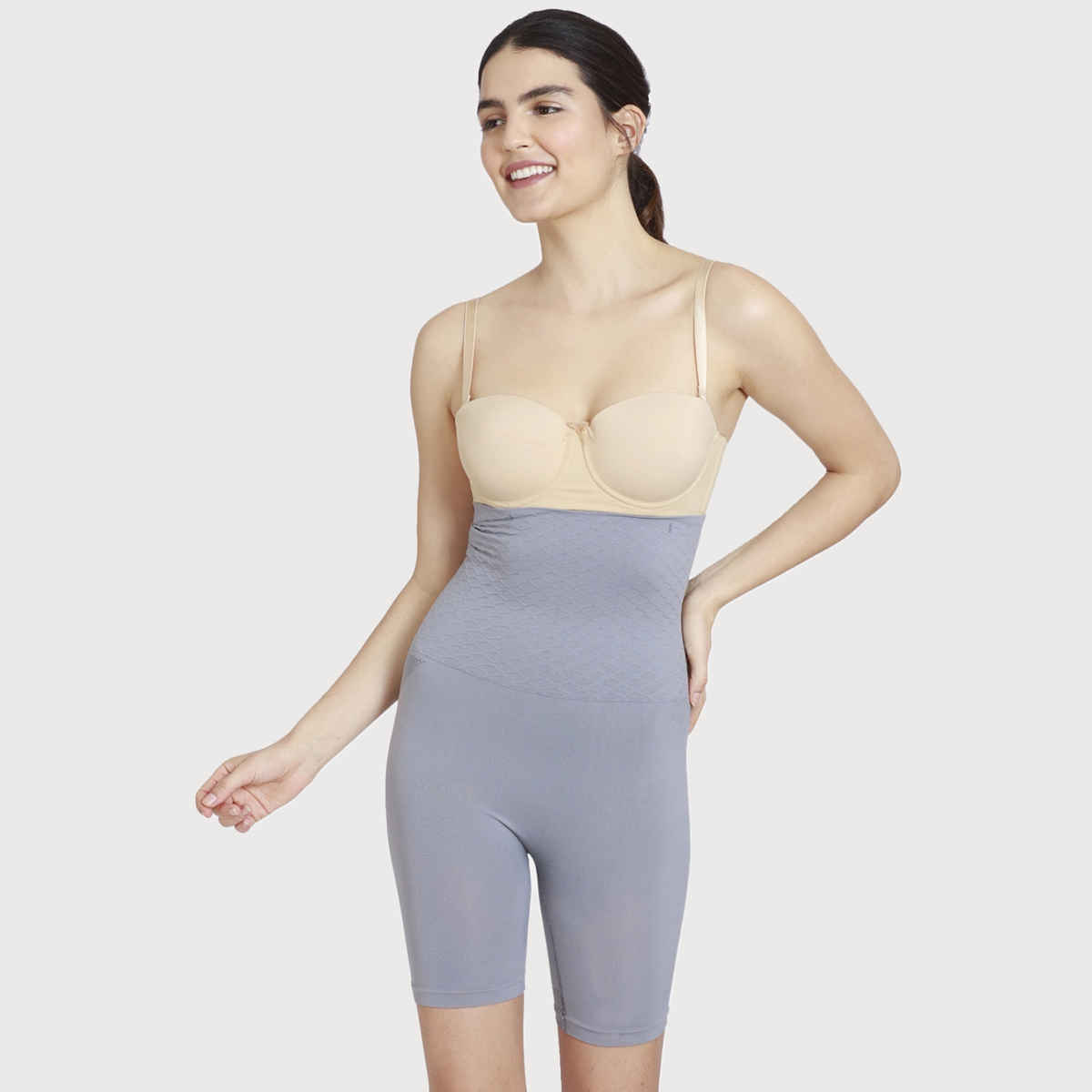 Zivame Women's All day Highwaist Thigh Shaper | Grey - M