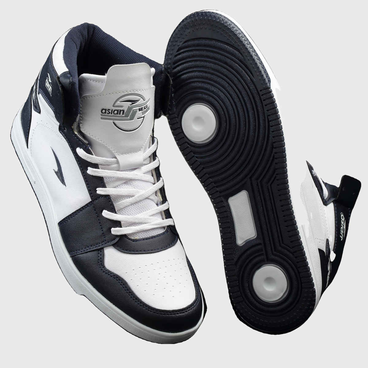 Asian Carnival-13 Hightop Sneakers For Men Navy White | UK-8