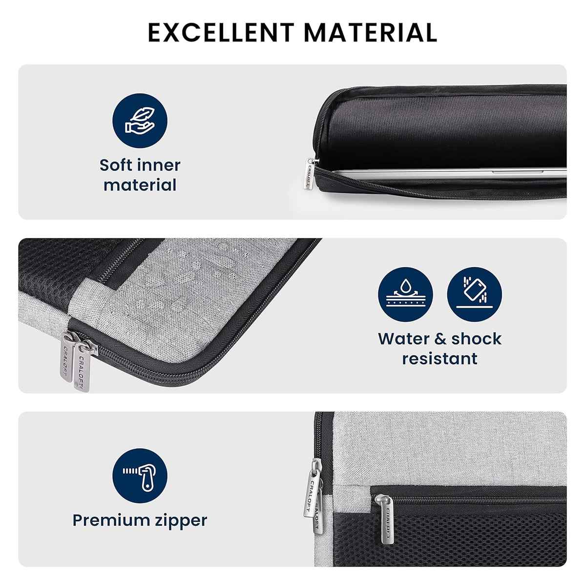 Craloft Upto 11.6 Inch Tablet Sleeve Case Cover Bag Pouch for Samsung/iPad/Realme/Xiaomi (L32)