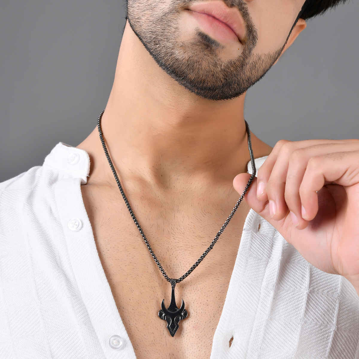 Voylla Eclipse Tribal-Inspired Edgy Black Men s Pendant