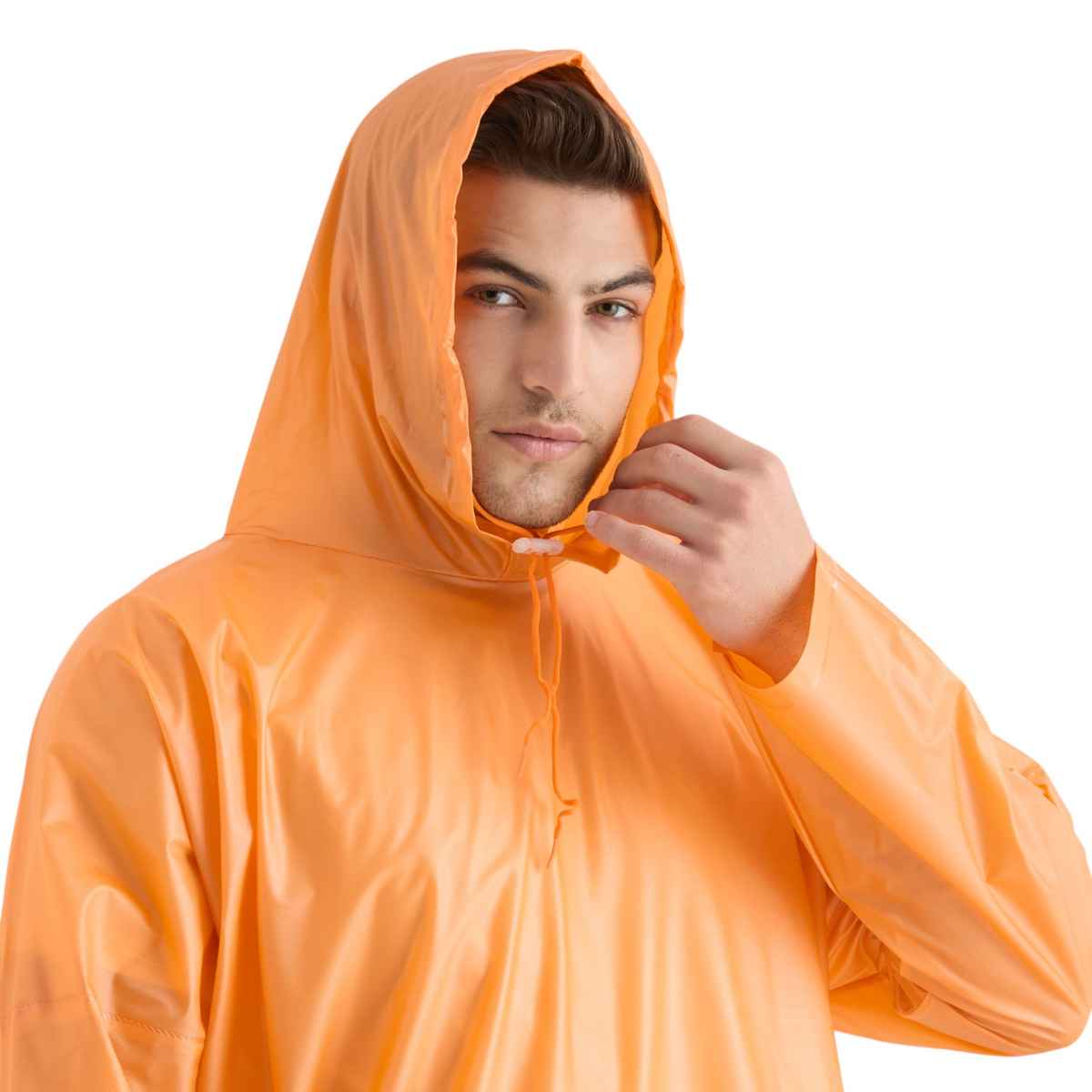 Highland Men's Leader | PVC Poncho With Pant | Orange - Free Size