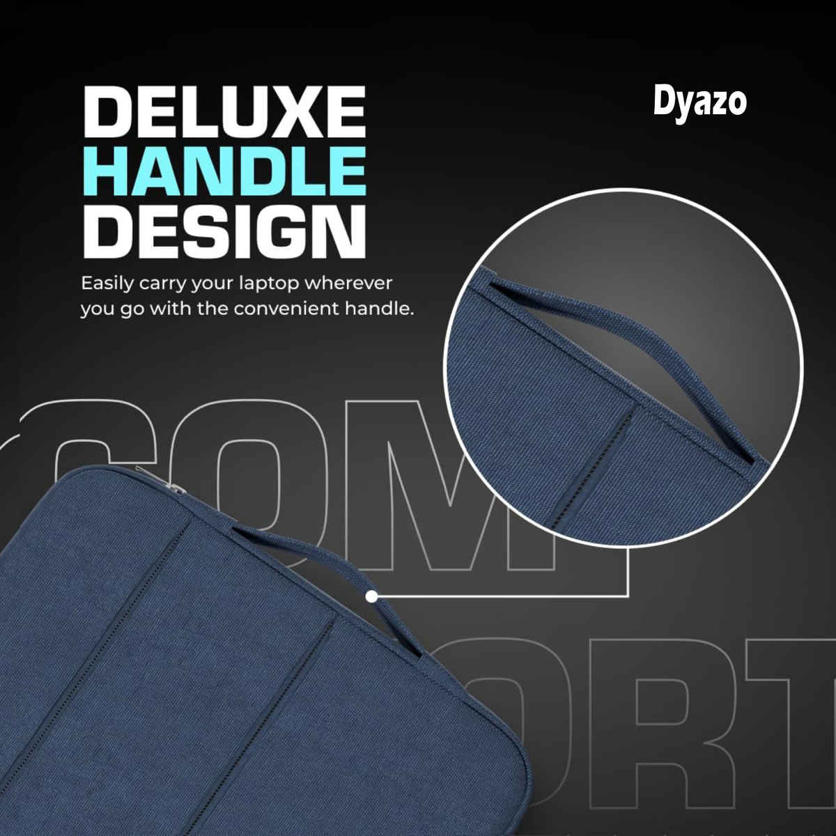 Dyazo Office Protective Laptop Sleeve with Handle | 15 to 15.6 Inch | Blue