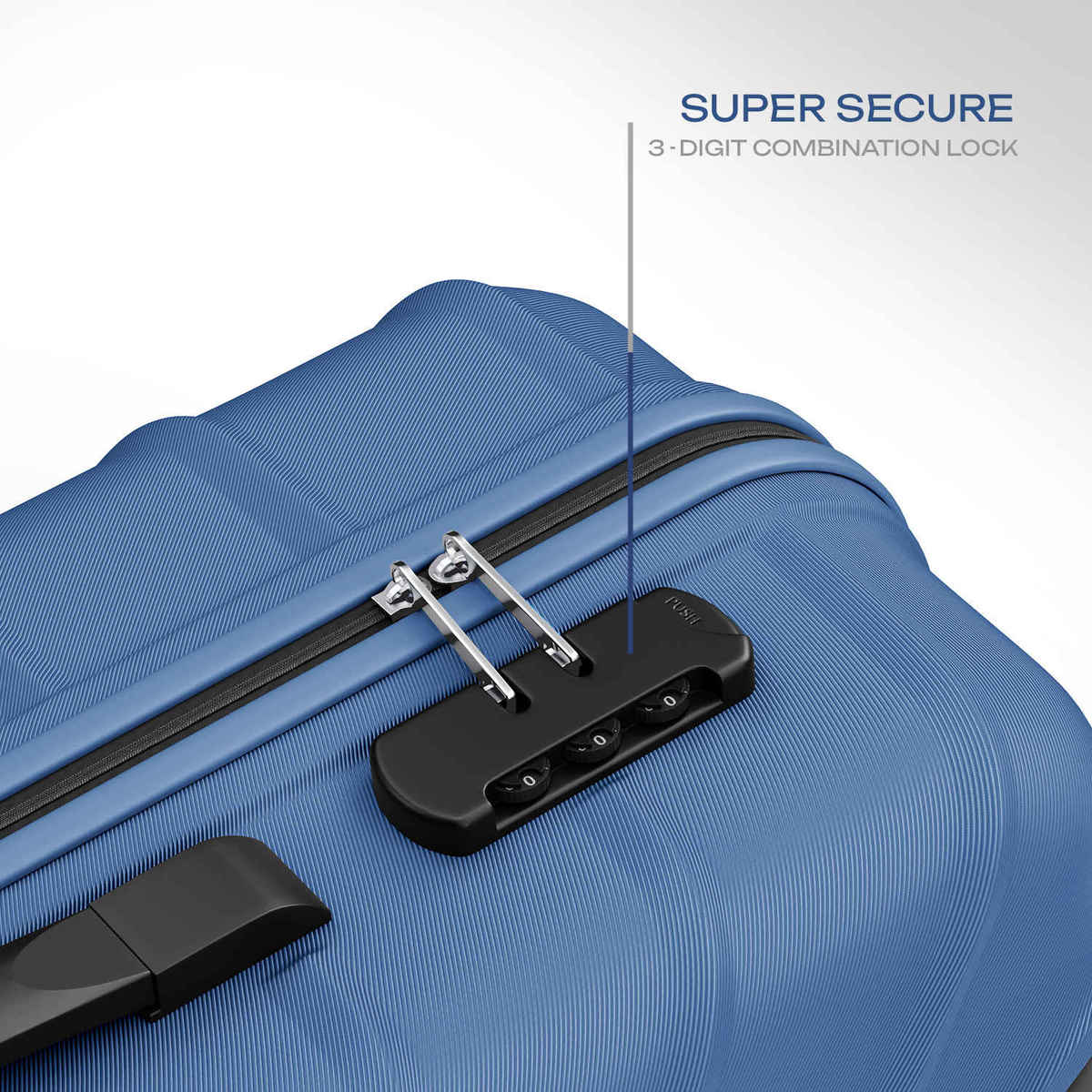 Safari Stratos Medium Trolley Bag | 360 Degree 8 Wheels Hard Polycarbonate | Steel Blue - 65 cm