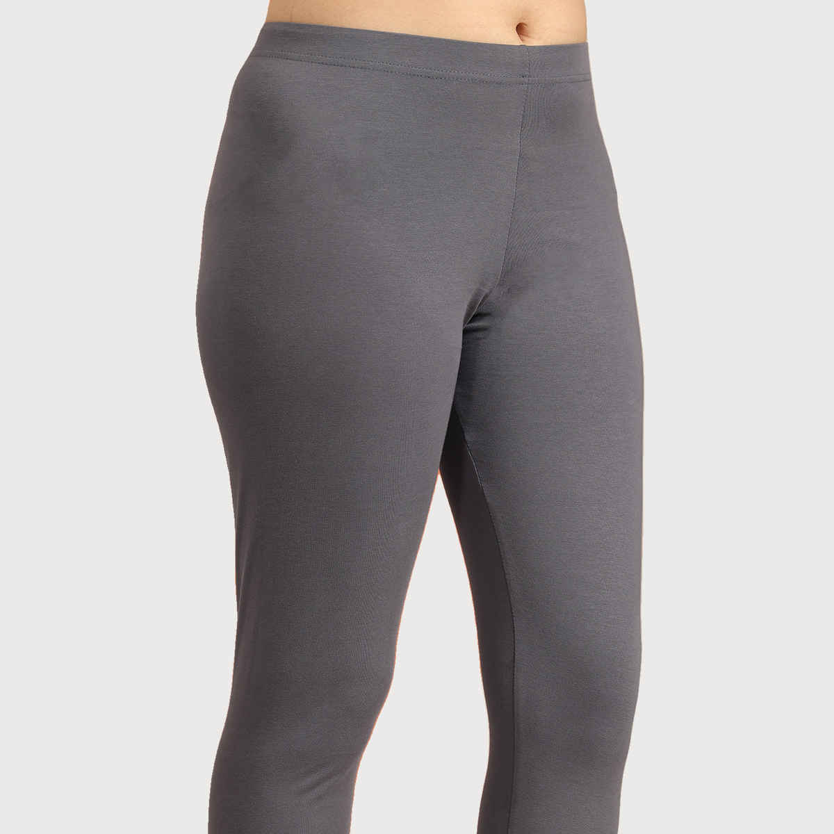Libas Women's Solid Cotton Blend Leggings | Grey - M
