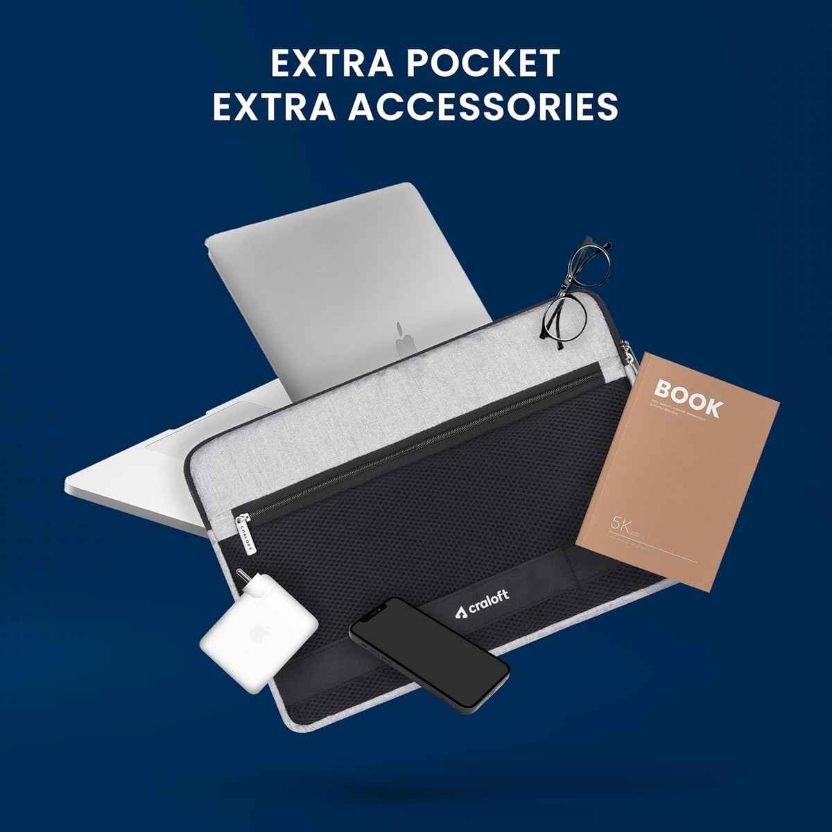 Craloft 14 Inch Laptop Sleeve Cover Bag for MacBook/Dell/HP/Lenovo - Office & Travel Use (L32)