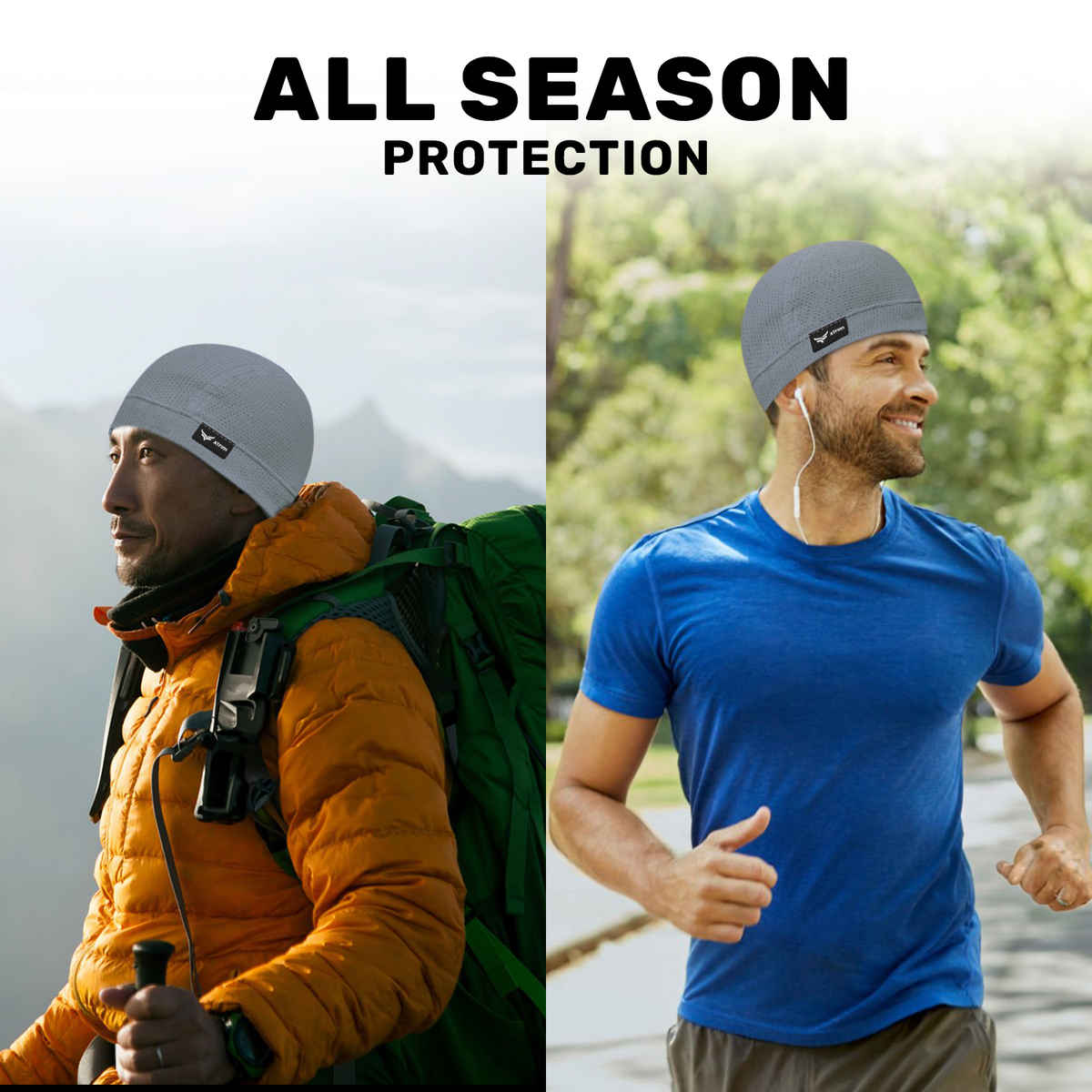 Xtrim Skull Cap for Bikers/Cyclists, Inner Helmet Liner, Sweat Cooling | Grey | One Size Fits All