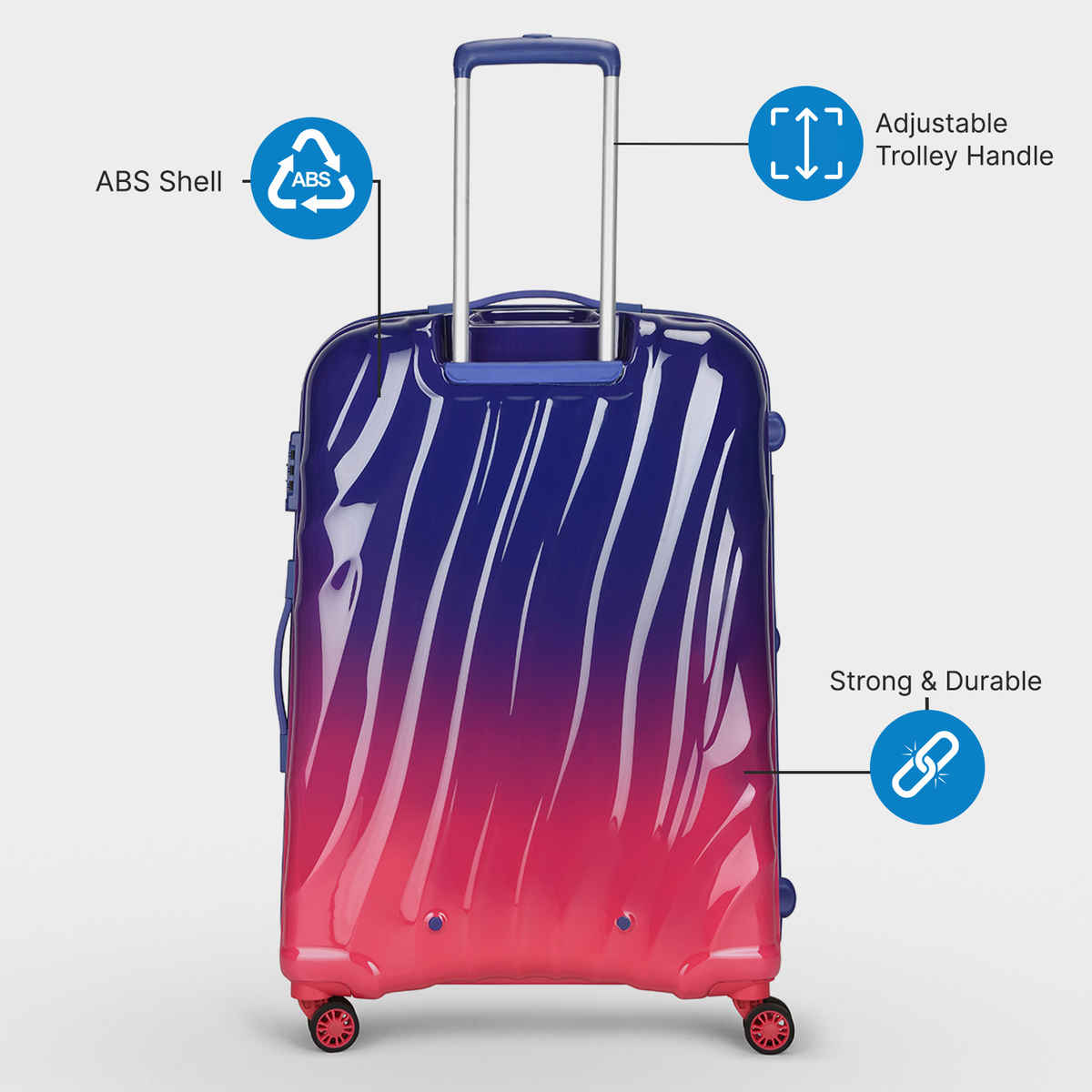 Skybags Unisex ABS 55 L Trolley Bag | Blue - 55.5 cm