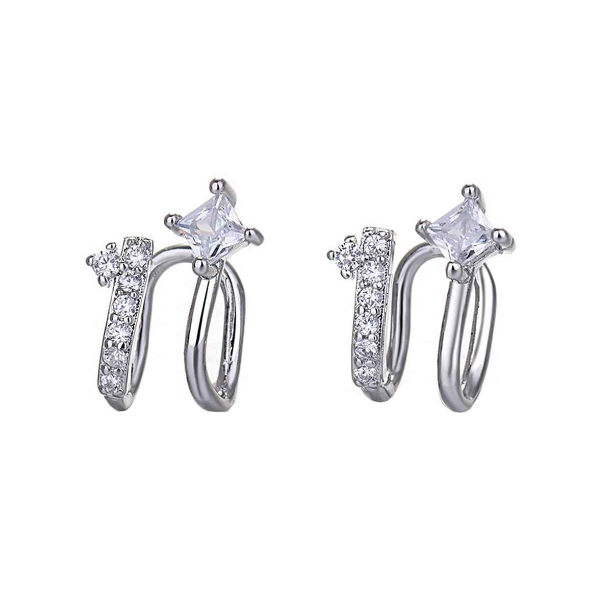 Yellow Chimes Silver Plated Contemporary Studs Earrings