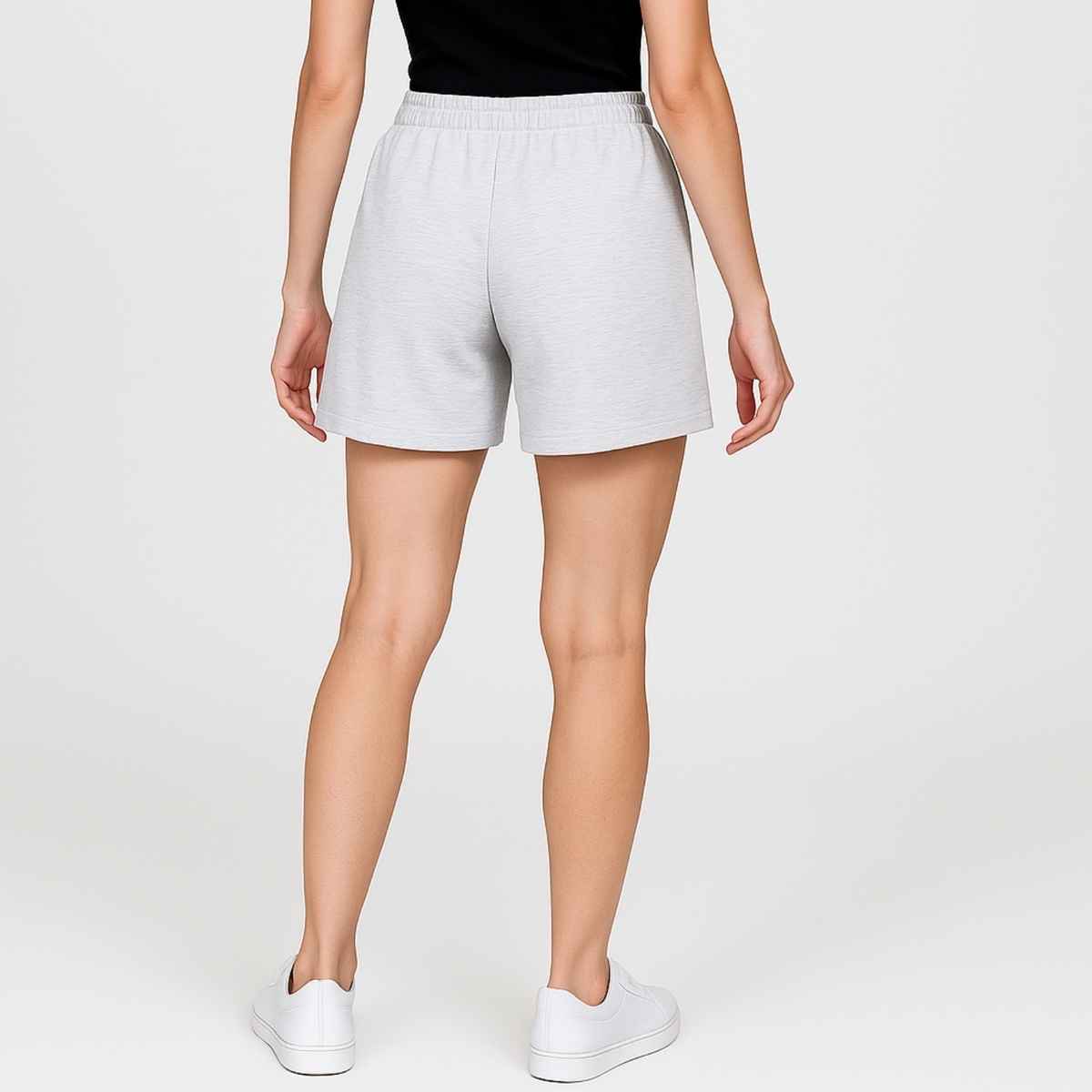 EQL Women's Pure Cotton Shorts | Light Grey Melange - L