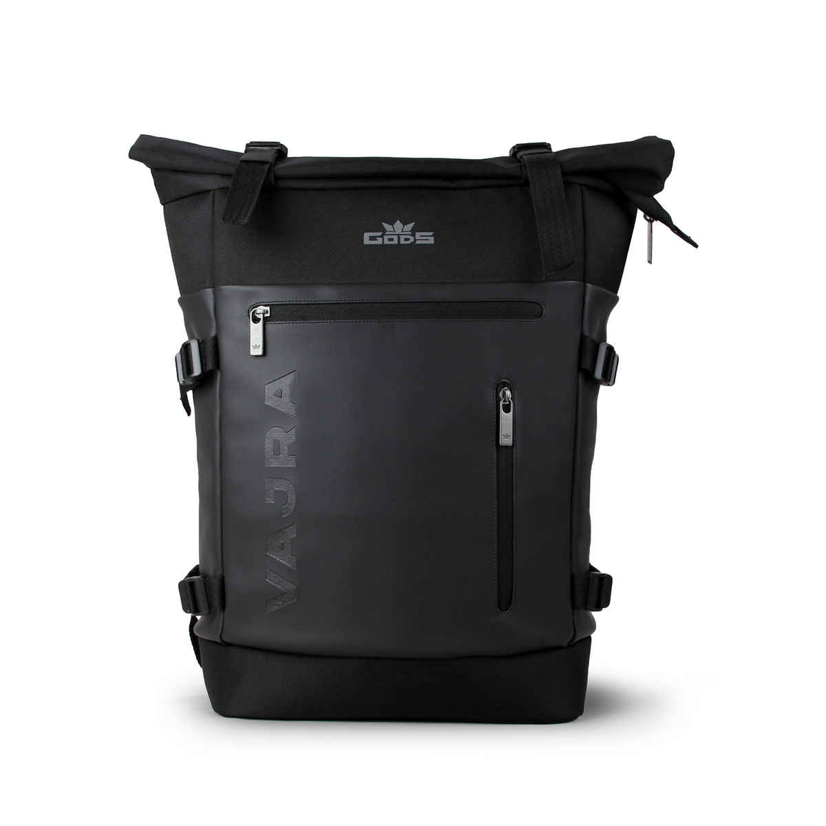 GODS Vajra Roll Top 15.6 inch Polyester Laptop Tech Backpack | 25 L - Black