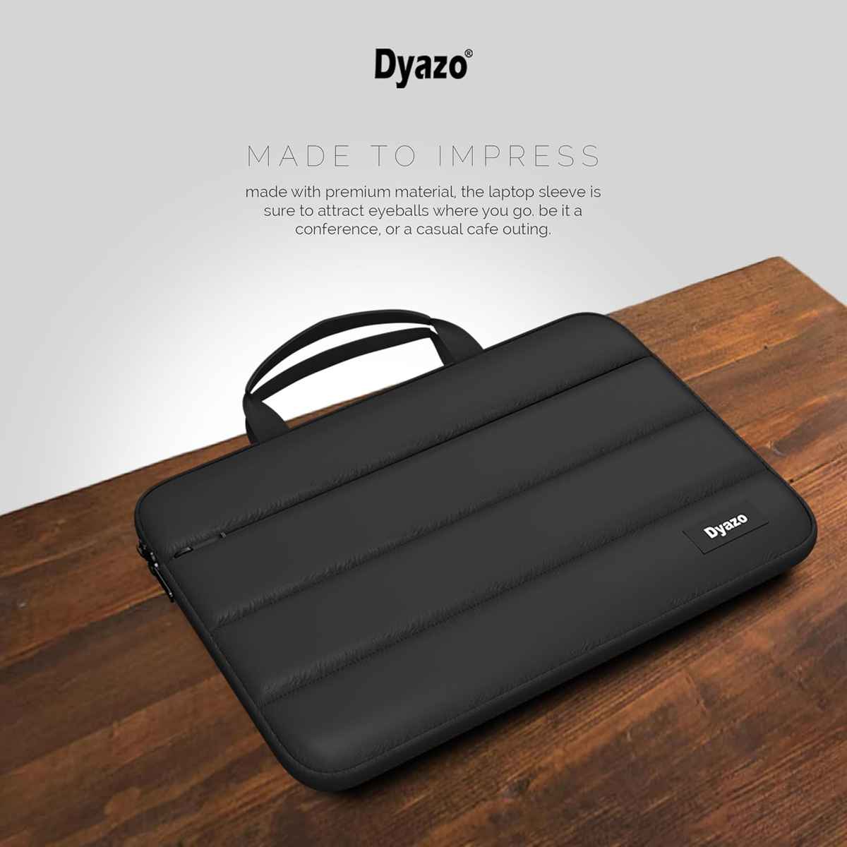 Dyazo Fluffy Water Resistant Laptop Sleeve Case | 15.6 Inch | Black