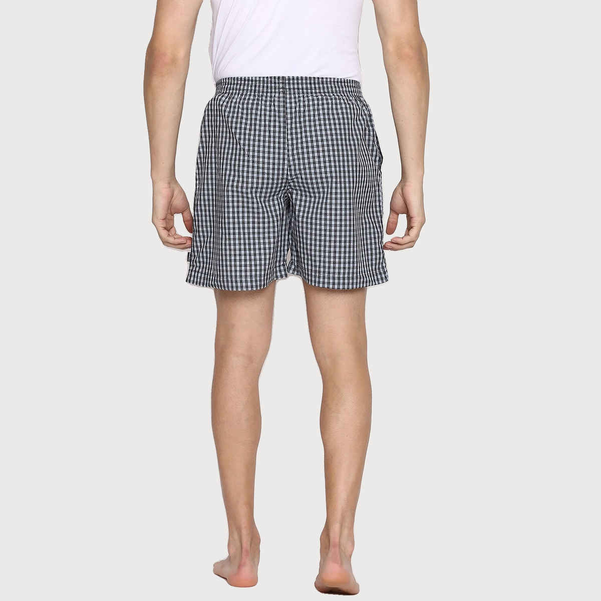 Van Heusen Apparel Men Combed Cotton Assorted Checkered Boxer Shorts | S | Pack Of 2