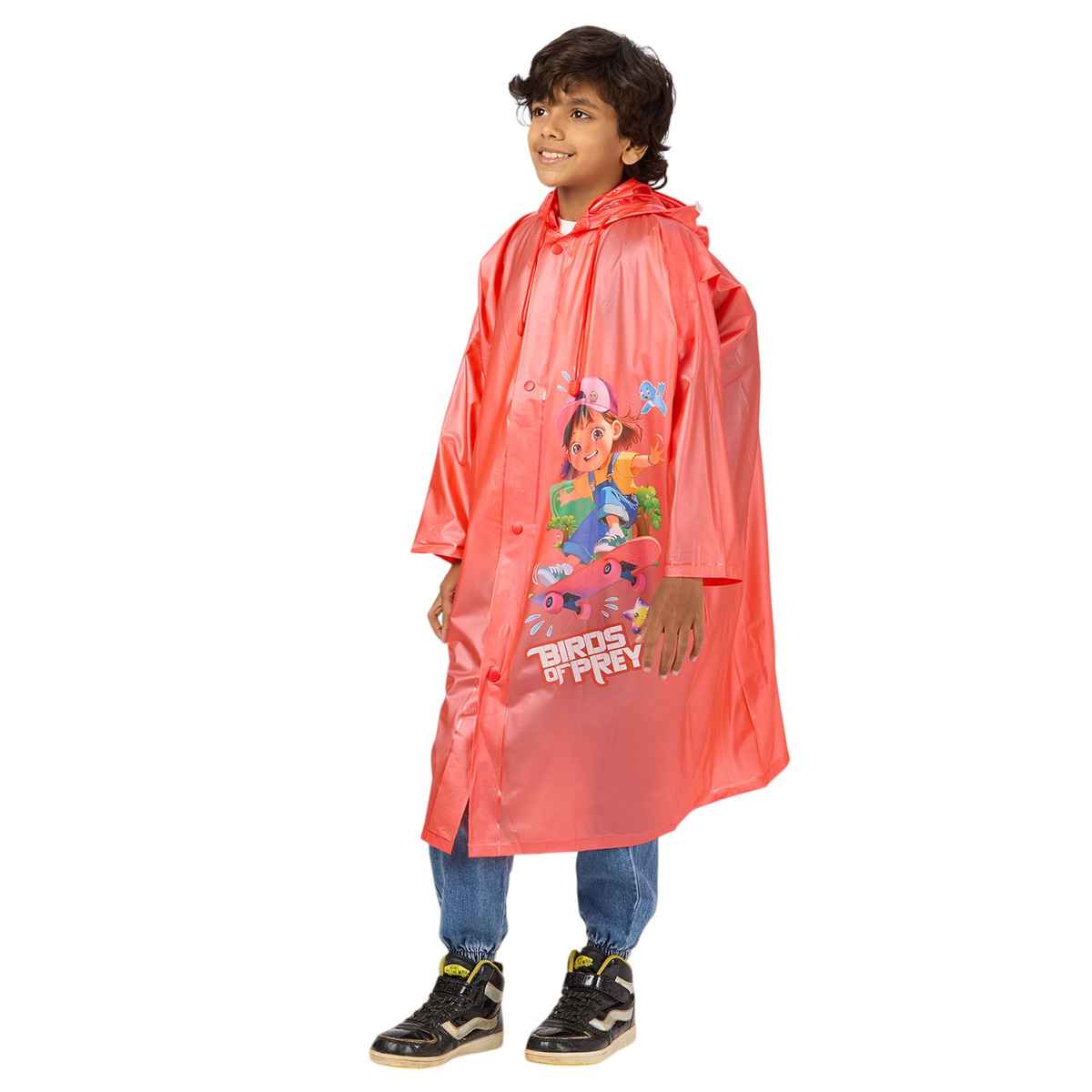 Highlands Popular Graphic Printed | Children's Baggy Raincoat | Red - 06-07 Yrs