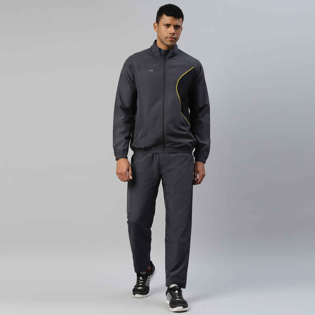 Dida Men's Sports Track Suit | Regular Comfortable Stretchable Dry-Fit | Grey - L