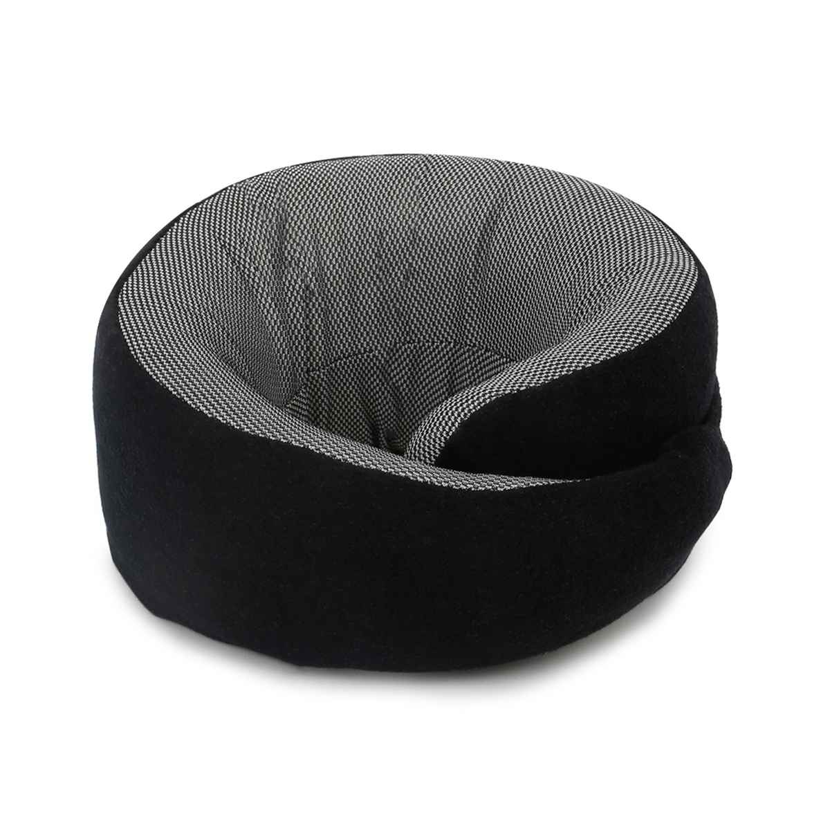 Kaaytee 100% Pure Memory Foam Travel Neck Pillow - Stable Neck Support | Black